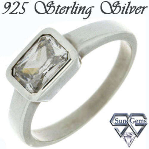Solid 925 Sterling Silver & CZ ring size 7# + 3.68g