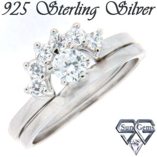 Solid 925 Sterling Silver & CZ ring size 9# + 3.25g