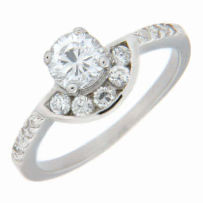 Solid 925 Sterling Silver & CZ ring size 7# + 2.56g