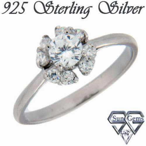 Solid 925 Sterling Silver & CZ ring size 7# + 1.83g
