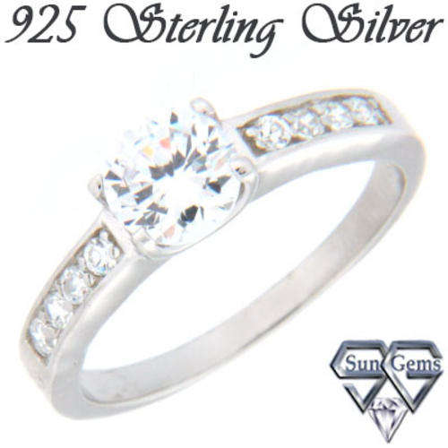 Solid 925 Sterling Silver & CZ ring size 8# + 2.75g