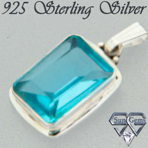 Solid 925 Sterling Silver & Mystic Topaz Pendant 25mm + 2.94g