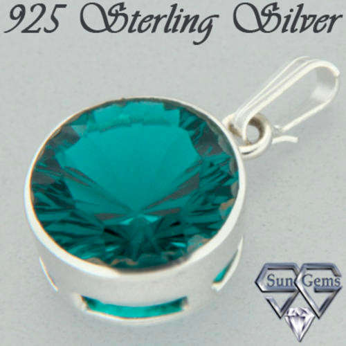 Solid 925 Sterling Silver & Mystic Topaz Pendant 23mm + 2.85g