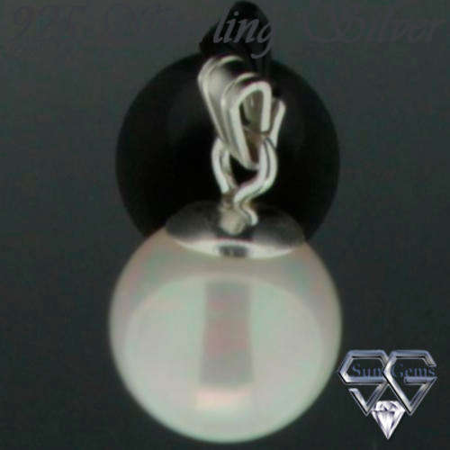 Solid 925 Sterling Silver & MOP pendant 17mm + 1.64 g