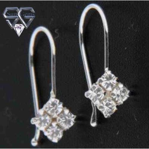 Solid 925 Sterling Silver & CZ earrings 12mm & 0.34g