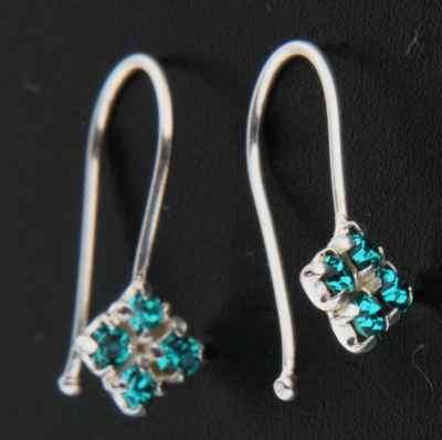 Solid 925 Sterling Silver & CZ earrings 12mm & 0.33g