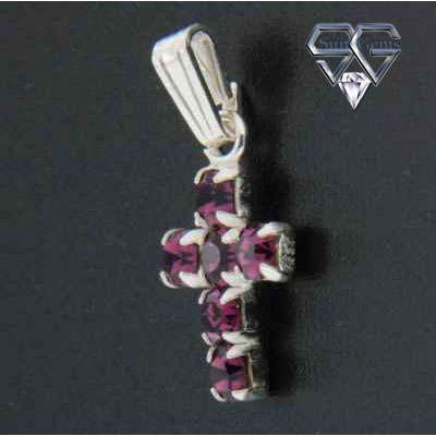 Solid 925 Sterling Silver & CZ pendant 17mm & 0.39g
