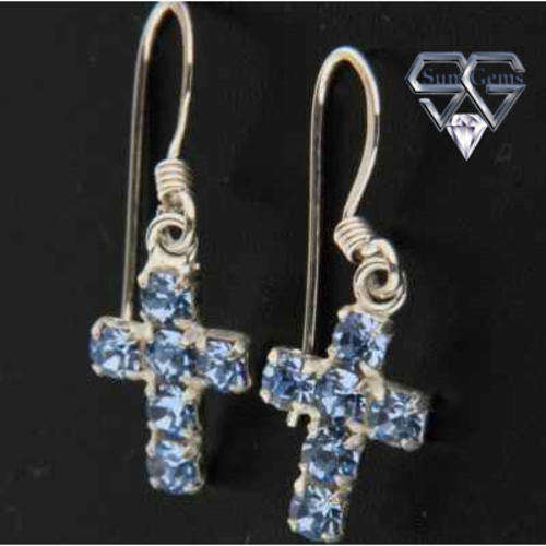 Solid 925 Sterling Silver & CZ earrings 23mm & 0.92g