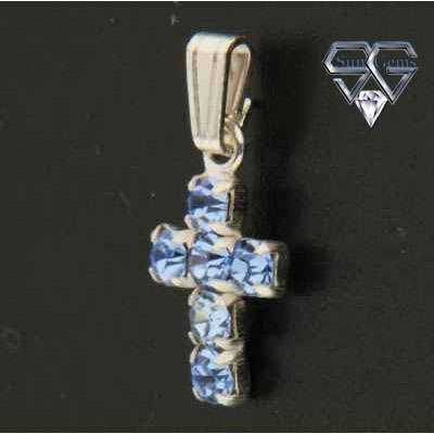 Solid 925 Sterling Silver & CZ pendant 17mm & 0.39g