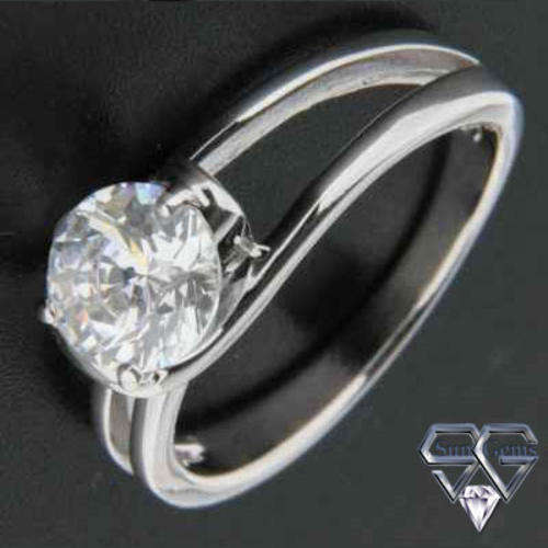 Solid 925 Sterling Silver & CZ size 7# + 3.44g