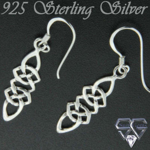 Solid 925 Sterling Silver earrings 34mm & 1.20g