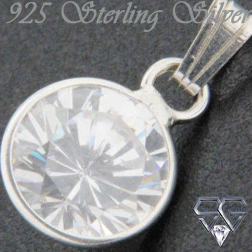 Solid 925 Sterling Silver & CZ pendant 18mm + 1.44g