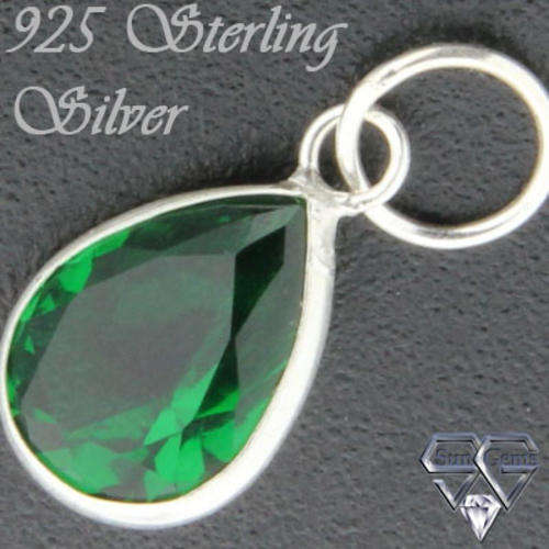 Russian Created AAA++ CZ & Solid 925 Sterling silver pendant 17mm + 0.50g