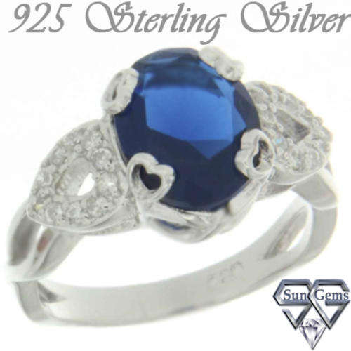 Solid 925 Sterling Silver & CZ ring size #8 + 3.45g