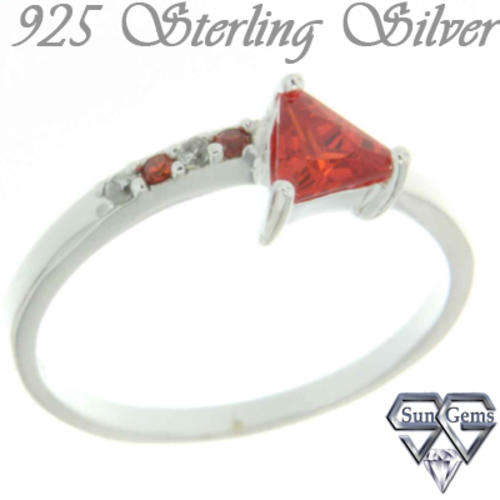 Solid 925 Sterling Silver & CZ ring size 7# + 1.48g