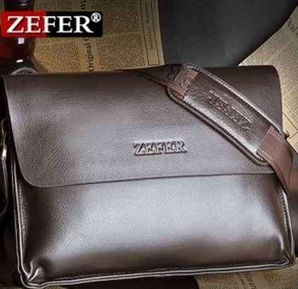 Genuine LEATHER - cowhide - ZEFER male shoulder bag