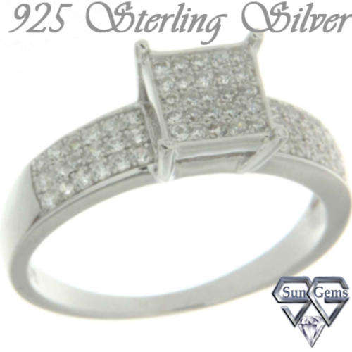 Solid 925 Sterling Silver & CZ ring size 7  + 2.77g