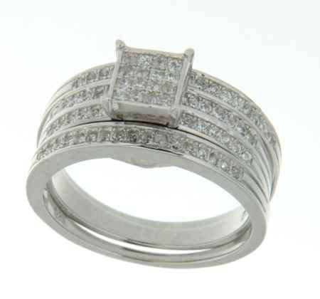 Solid 925 Sterling Silver & CZ ring  size #6 + 5.31g
