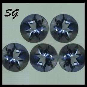 Natural Mined Iolite 2.9mm: total 0.385cts (parcel of 5 gems)