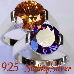 Russian created AAA++ CZ  & Solid 925 Sterling silver ring size 6.5# + 4.50g
