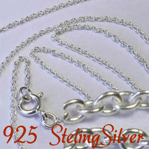 Solid 925 Sterling silver chain 58cm long + 1.2mm thick +1.94g