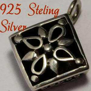 Solid 925 Sterling Silver pendant 20mm + 2.44g