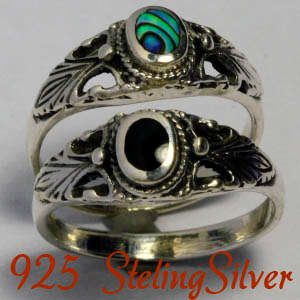 Solid 925 Sterling Silver & Natural Mined MOP ring size 5# + 2.23g