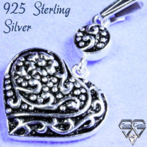 Solid 925 Sterling Silver pendant 35mm + 4.33g