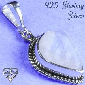 Solid 925 Sterling Silver & Moonstone pendant 35mm + 4.33g