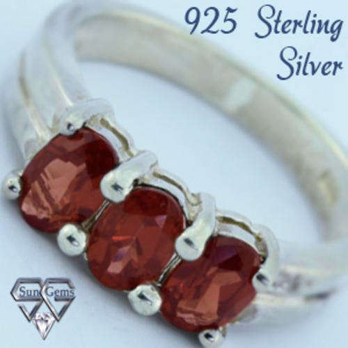 Solid 925 Sterling Silver & Rhodolite Garnet ring size 8# + 3.70g
