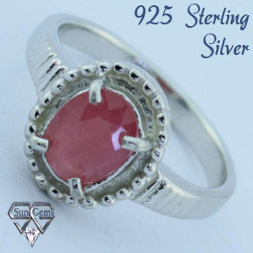 Solid 925 Sterling Silver & Ruby ring size 7# + 3.27g