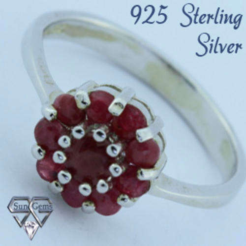 Solid 925 Sterling Silver & Ruby ring size 9# + 3.15g