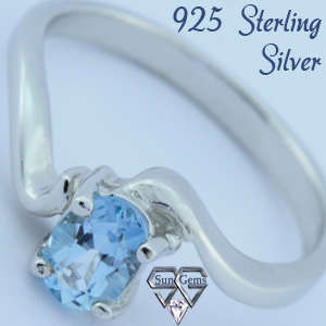 Solid 925 Sterling Silver & Topaz ring size 7# + 2.63g