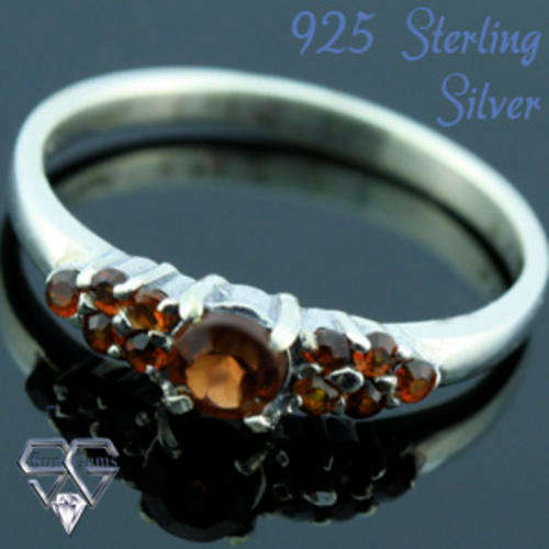 Solid 925 Sterling Silver & Garnet ring size 7# + 1.47g