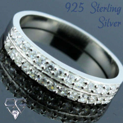 Solid 925 Sterling Silver & CZ ring size 7# + 6.27g