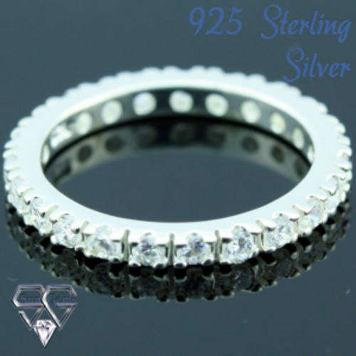 Solid 925 Sterling Silver & CZ ring size 8# + 2.24g