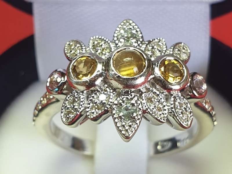 9ct White Gold Diamond Ring