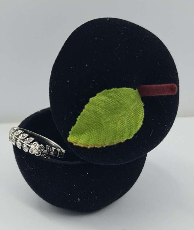 9ct WHITE GOLD RING WITH DIAMOND'S