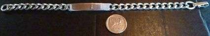 SILVER RUGGED MENS ID BRACELET.