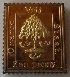 SOLID 925, SILVER EEN PENNY HERITAGE STAMP 22 ct GOLD PLATE.