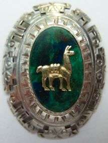 VINTAGE AZTEC STYLED HEAVY SOLID SILVER LARGE 2 IN 1 PENDANT OR  BROOCH COMBINATION.