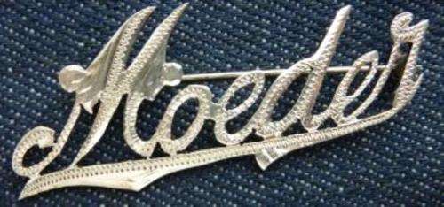 BEAUTIFUL SOLID SILVER ANTIQUE  MOEDER BORSSPELD.. / BROOCH