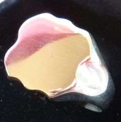 925, SOLID SILVER SIGNET RING.