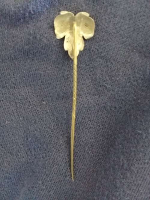Vermeil leaf hatpin
