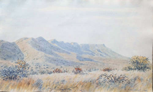 Namibian watercolour by Herbert Diener