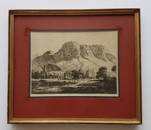 Tinus de Jongh etching - original etching by - Kirstenbosch