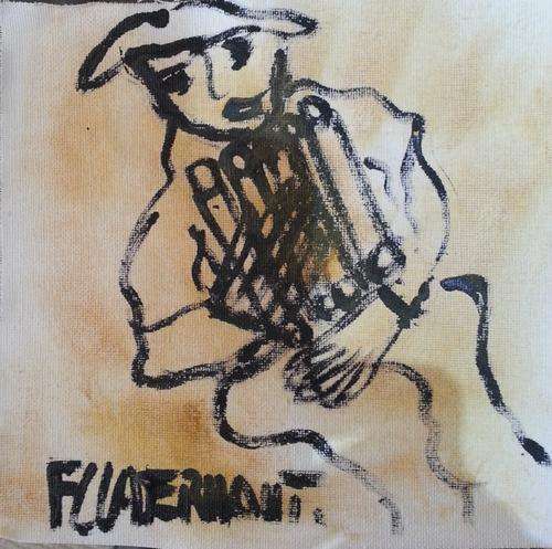 Frans Claerhout - Acrylic on Canvas - Music man