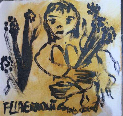 Frans Claerhout - Acrylic on Canvas - Flower Girl