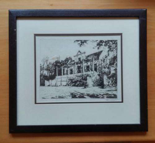 Tinus de Jongh Etching - Tokai Constantia cape