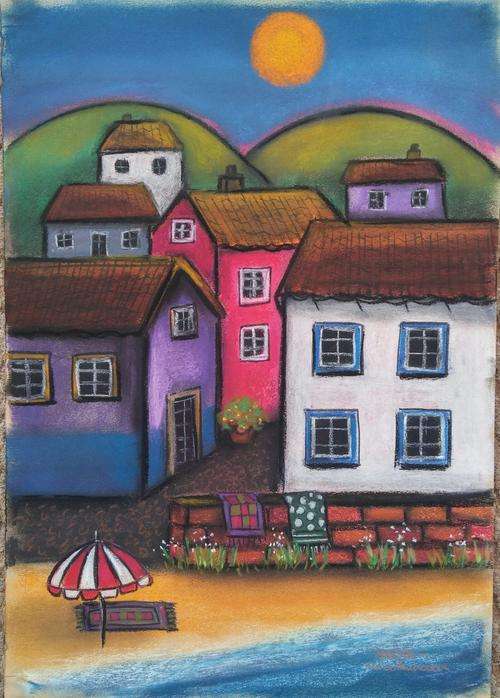 Marita - Pastel -Seaside Town